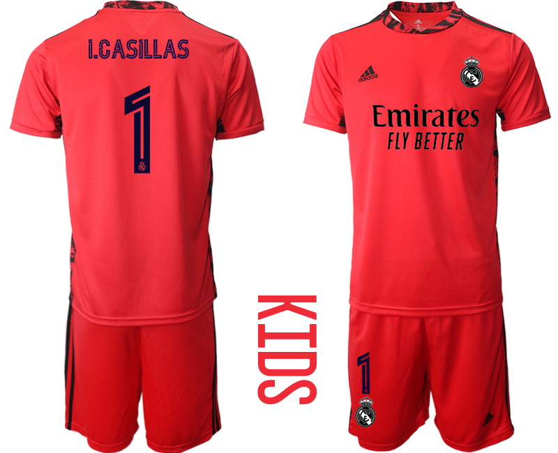 Youth 2020-2021 club Real Madrid red goalkeeper #1 Soccer Jerseys1->->Soccer Club Jersey
